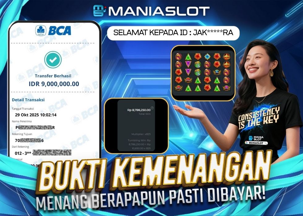 Bukti Jepe Rp 9jt Hari ini di Gates Of Olympus 1000 1 MANIASLOT-BCA (1)