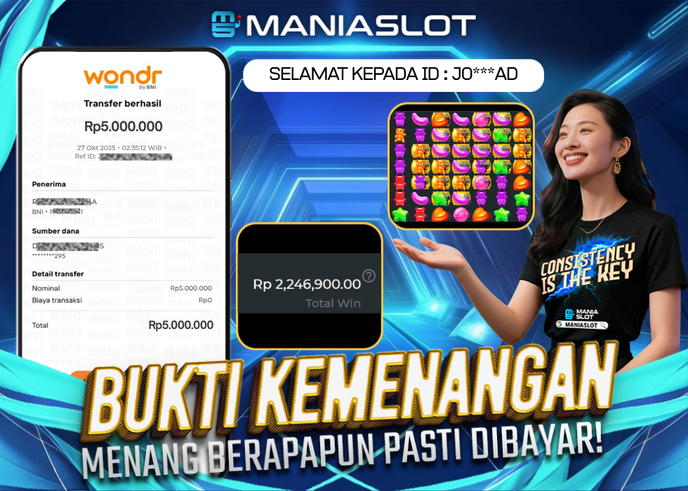 Bukti Jepe Rp 5jt Hari ini di Sugar Rush 1 MANIASLOT-BNI WONDER
